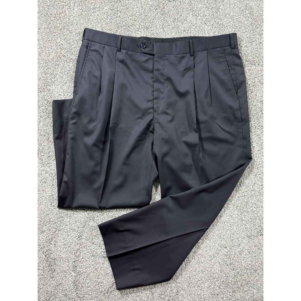 Brooks Brothers 1818 Madison Dress Pants Mens 46 Navy Wool Pleated 41x27"